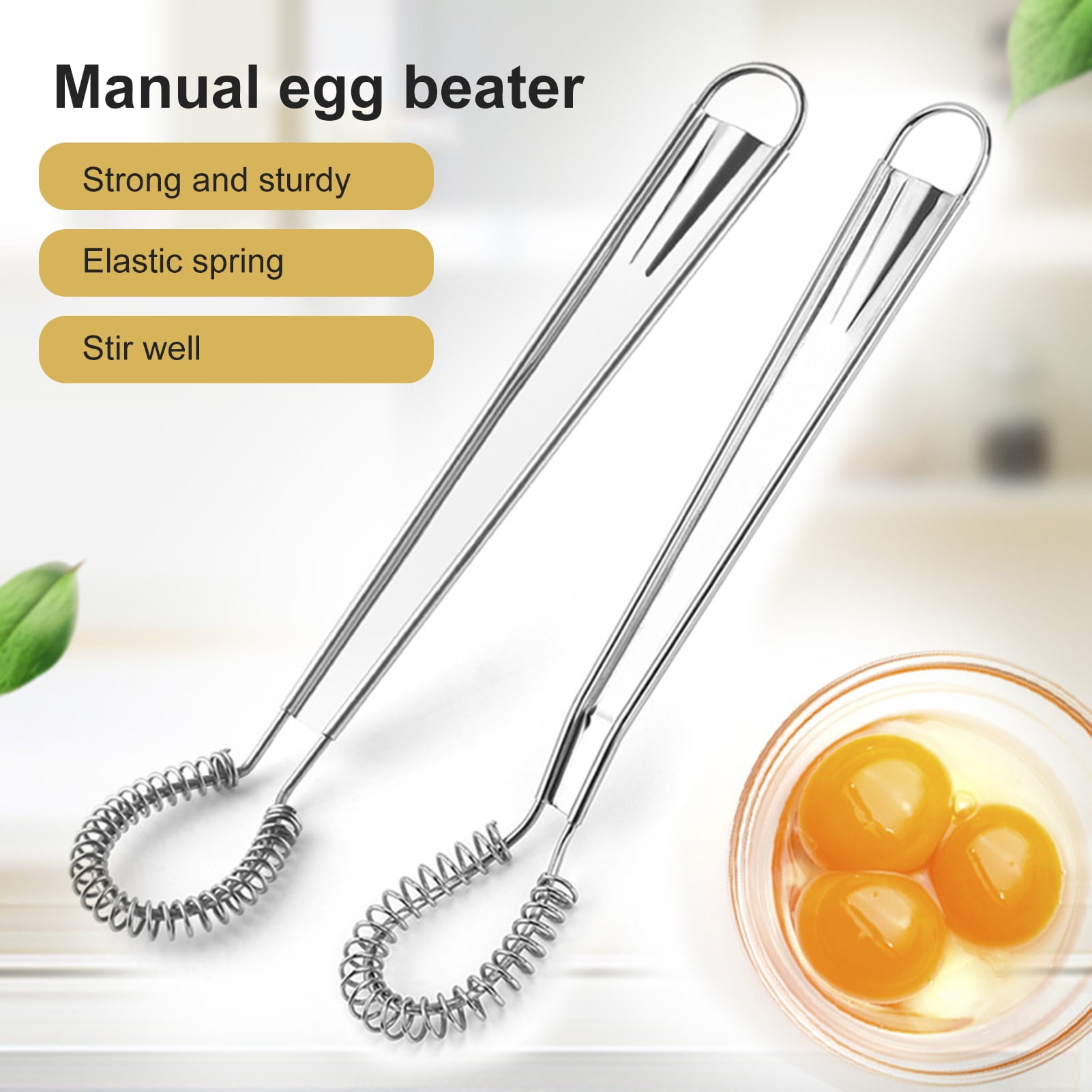 Skinada inch Stainless Steel Flat Whisk Handheld Wire Egg Whisk