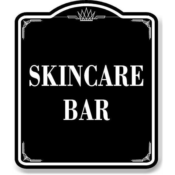 Skincare Bar BLACK Aluminum Composite Sign, 8.5"x10"