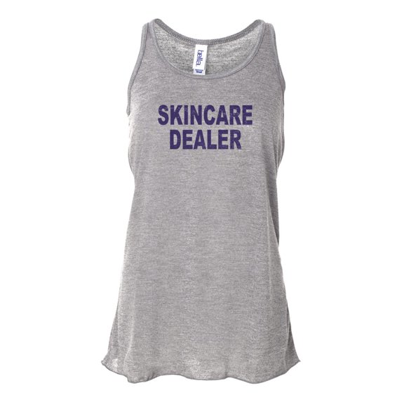 "Skincare Dealer, Esthetician Tank Top, Makeup Artist, Esthetician Apparel, Gift For Her, Racerback, Women's Workout Tank, Sublimation, Athletic Grey, EXTRA SMALL"