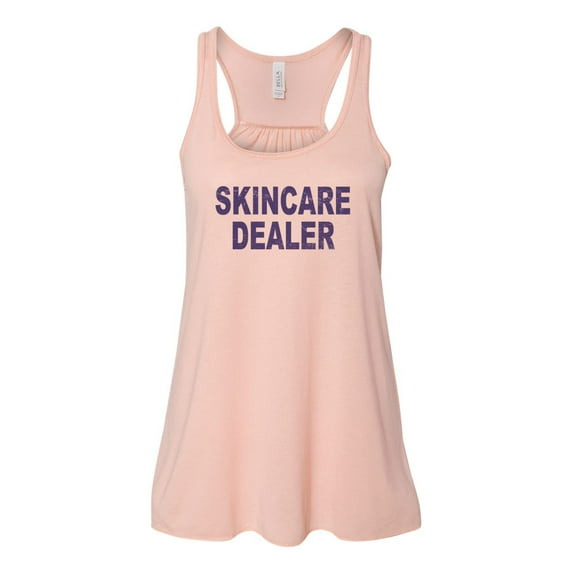 "Skincare Dealer, Esthetician Tank Top, Makeup Artist, Esthetician Apparel, Gift For Her, Racerback, Women's Workout Tank, Sublimation, Peach, LARGE"