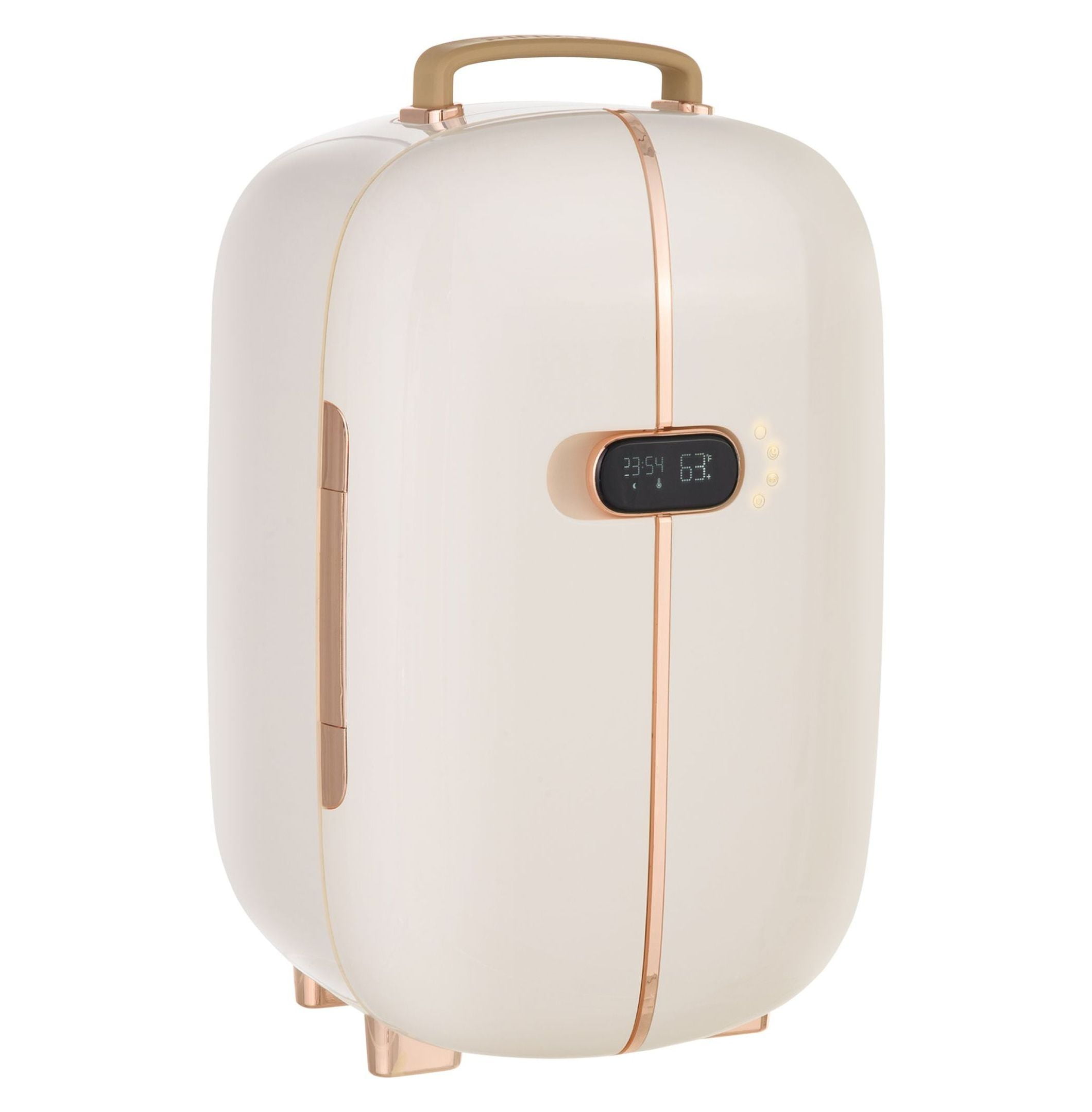 Skincare Fridge 12L - Beauty Refrigerator with LED, Timer & Dual Doors - Cooler & Warmer for Makeup, Skincare - White