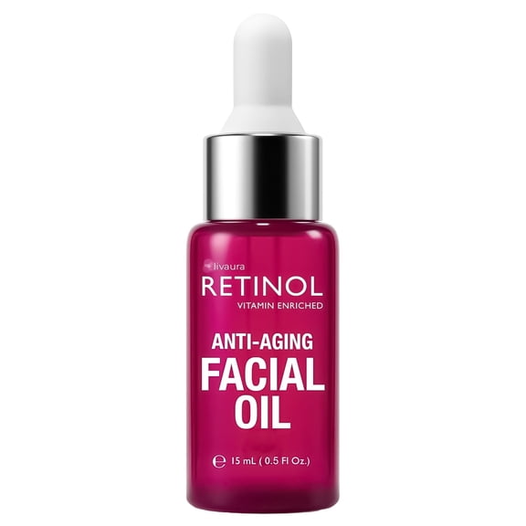 LIVAURA Retinol Anti-Aging Facial Oil Instantly Adds A Glow To Your Face For A Younger Look Radiance Booster With Nine Essential Oils Restores Hydration & Nourishment To Your Skin Night & Day