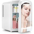 thumbnail image 1 of Skincare Mini Fridge With Dimmable LED Mirror, 4L Mini Makeup Refrigerator for SkinCare, Cosmetics, Food & Drinks, Portable Small Refrigerator for Bedroom, Dorm, Car, Office, White White, 1 of 4