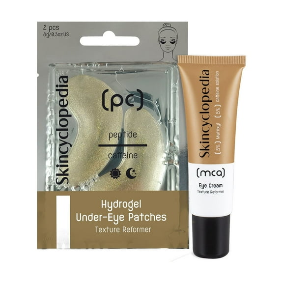 Skincyclopedia Under Eye Treatment Set, Caffeine & Matrixyl 3000 Pro Eye Cream, Hydrogel Eye Patches for Dark Circles, Under Eye Solution for Wrinkles, Dark Spots & Texture Repair