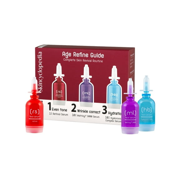 Skincyclopedia Intense Anti Aging Face Serum Treatment, Hyaluronic + Retinol + Matrixyl, Age Refine Skin Routine, Deep Hydrator + Wrinkle Correction + Even Tone. Dark Spot Skin Brightener.