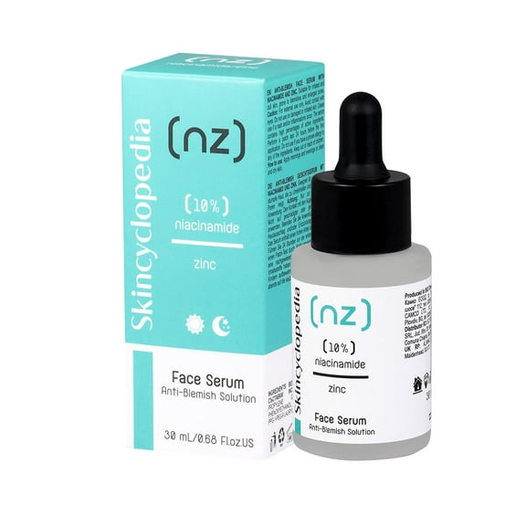 Skincyclopedia Pure Niacinamide & Zinc Face Serum  Anti Blemish Solution & Pore Minimizer, Acne Control & Oil Balancing, Clears Acne Marks & Blemishes for Even Skin Tone, High Grade Formulation.