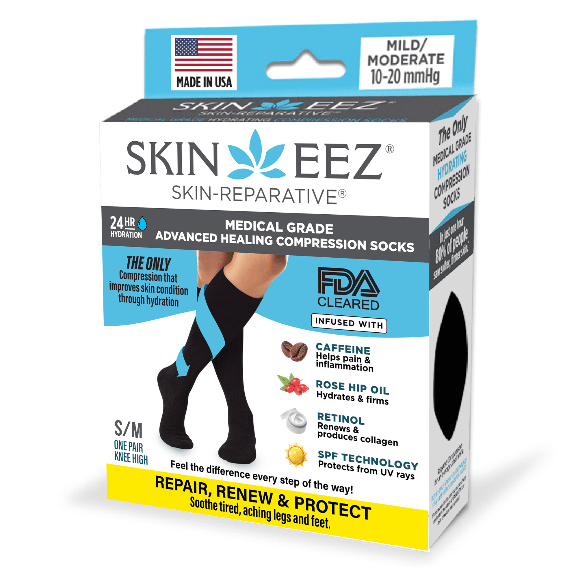 初売り旅行 Compression Relief Pain Skineez Socks S/M size 10-20mmHg, フットケア