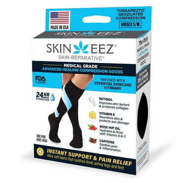 Skineez Pain Relief Compression Socks 10-20mmHg, size S/M, Black