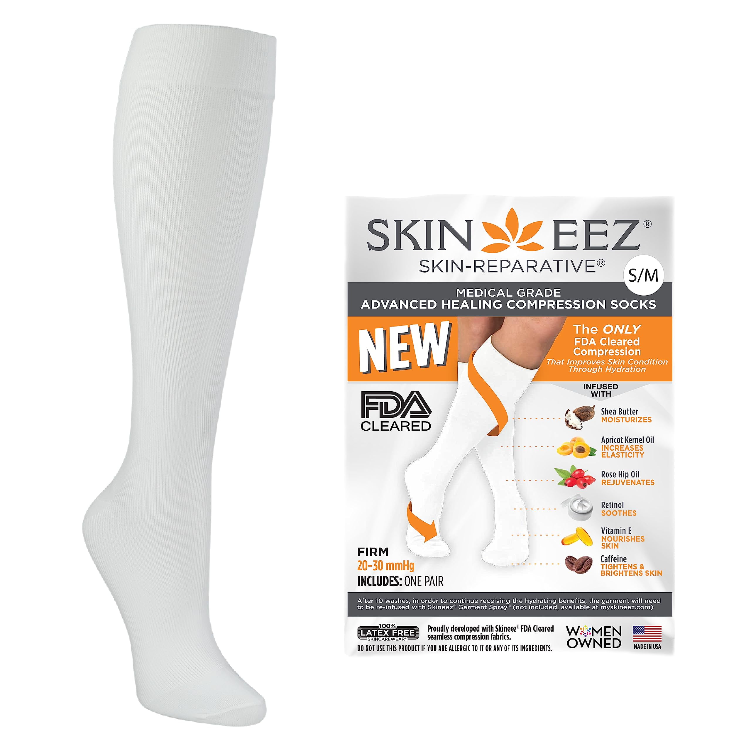 Skineez Skincarewear Medical Grade Healing Compression Socks 2030mmHg