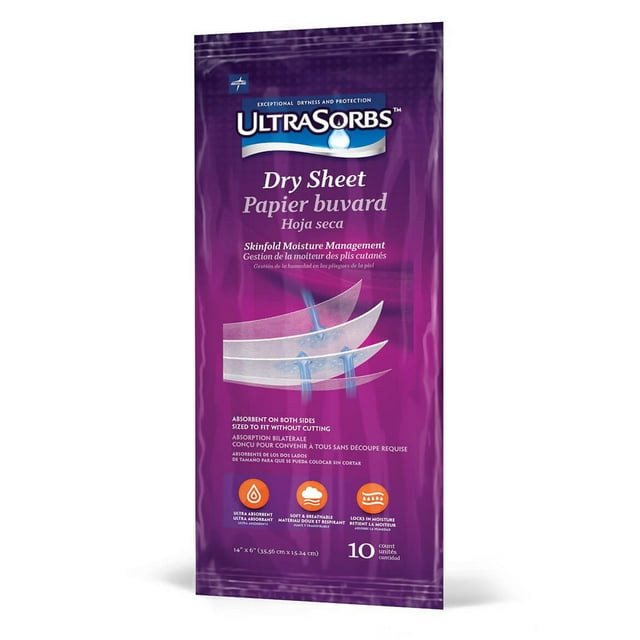 Skinfold Moisture Management Sheets, Disposable Absorbent, Set of 10