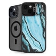 thumbnail image 1 of Skinit Aqua Blue Marble Ink iPhone 14 Kickstand Case, 1 of 4