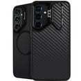 thumbnail image 1 of Skinit Black Carbon Fiber Specialty Texture Material Galaxy S24 Plus Kickstand Case, 1 of 4