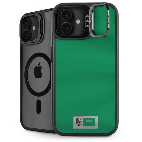 Skinit Saudi Arabia Soccer Flag iPhone 16 Plus Kickstand Case