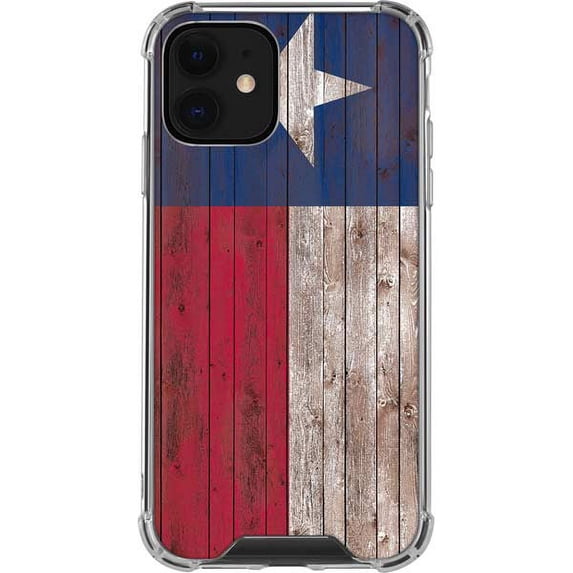 Skinit Countries of the World Texas Flag Dark Wood iPhone 12 Clear Case