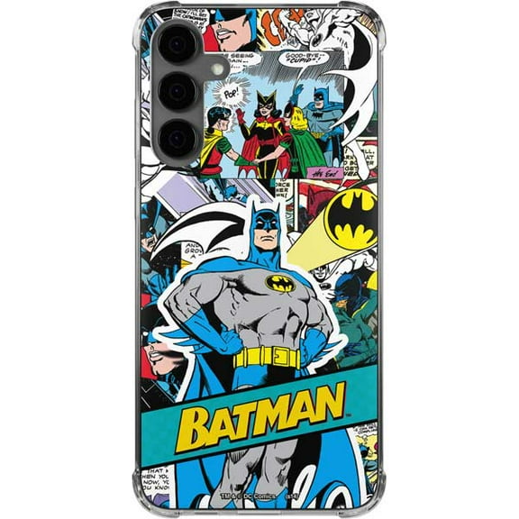 Skinit DC Comics Batman Vintage Pose Collage Art Galaxy S24 Plus Clear Case