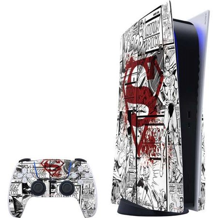 Skinit DC Comics Superman Comic Logo in Red PS5 Bundle Skin