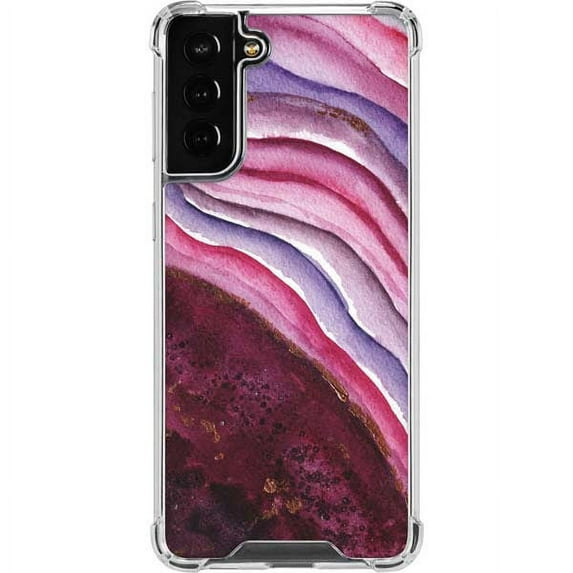 Skinit Geode Plum Watercolor Geode Galaxy S22 Plus Clear Case