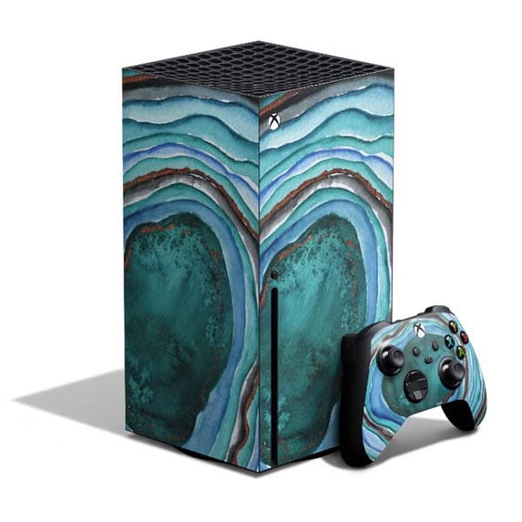 Skinit Geode Turquoise Watercolor Geode Xbox Series X Bundle Skin
