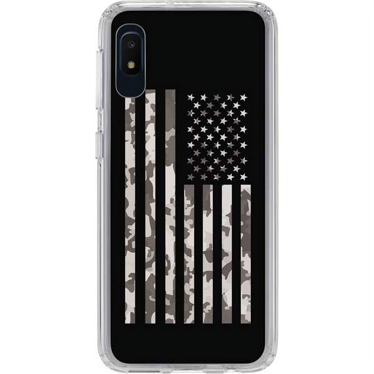 Skinit Military Black and White Camo American Flag Galaxy A10e Clear Case