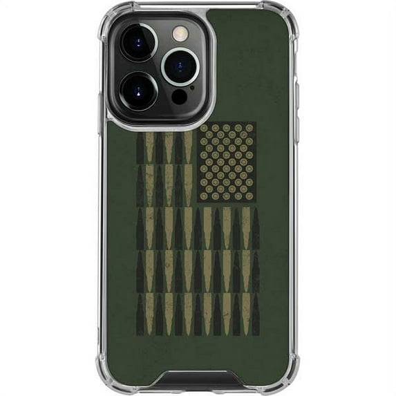 Skinit Military Bullet American Flag iPhone 13 Pro Clear Case