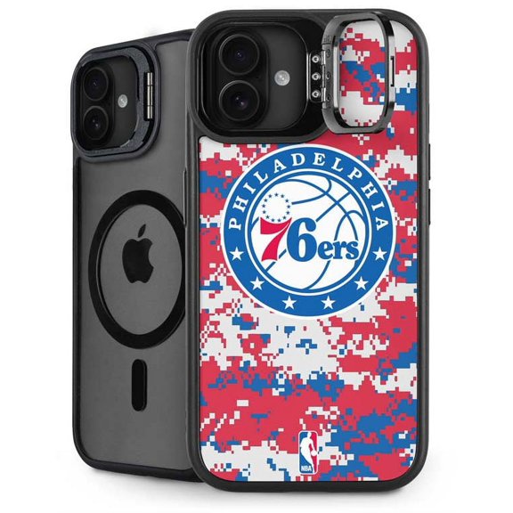 Skinit NBA Philadelphia 76ers Red Digi Camo iPhone 16 Plus Kickstand Case