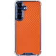 thumbnail image 1 of Skinit Orange Carbon Fiber Specialty Texture Material Galaxy S25 Plus Clear Case, 1 of 4