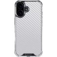 thumbnail image 1 of Skinit White Carbon Fiber Specialty Texture Material iPhone 16 Plus Clear Case, 1 of 4