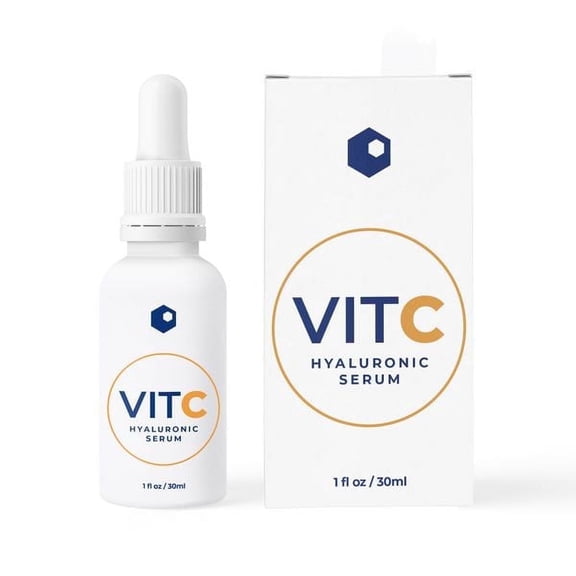 Skinlocity Vitamin C Hyaluronic Liquid Serum for Wrinkles and Natural Skin, 1oz
