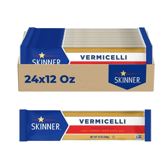 Skinner Vermicelli Pasta, 12-Pack (24 oz Each) – Thin Pasta Noodles for Soups, Sauces & More