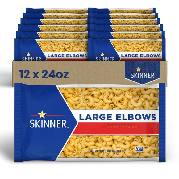Skinner Large Elbow Pasta, 12-Pack (24 oz Each) – Classic Macaroni for Hearty Pasta Dishes, Mac & Cheese & More