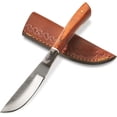 thumbnail image 1 of SZCO 8.5-Inch File Steel Skinner Knife Carbon Steel Fixed Blade with Long-Profile Pakkawood Handle and Hand-Stitched Leather Sheath, 1 of 5