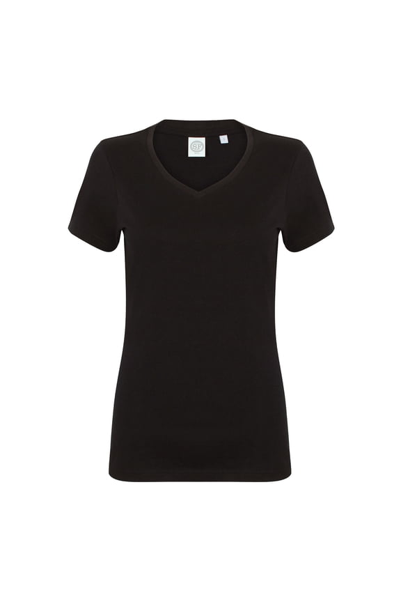 Skinni Fit Womens Feel Good Stretch V-Neck Short Sleeve T-Shirt