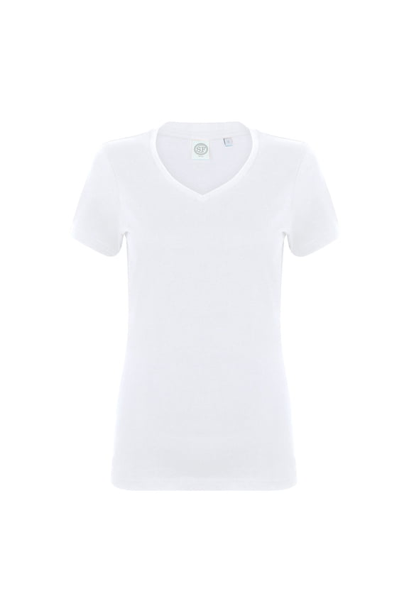 Skinni Fit Womens Feel Good Stretch V-Neck Short Sleeve T-Shirt