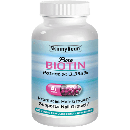 Skinny Bean Pure Biotin: Boost Hair, Skin, and Nail Health - Premium B-Vitamin Supplement