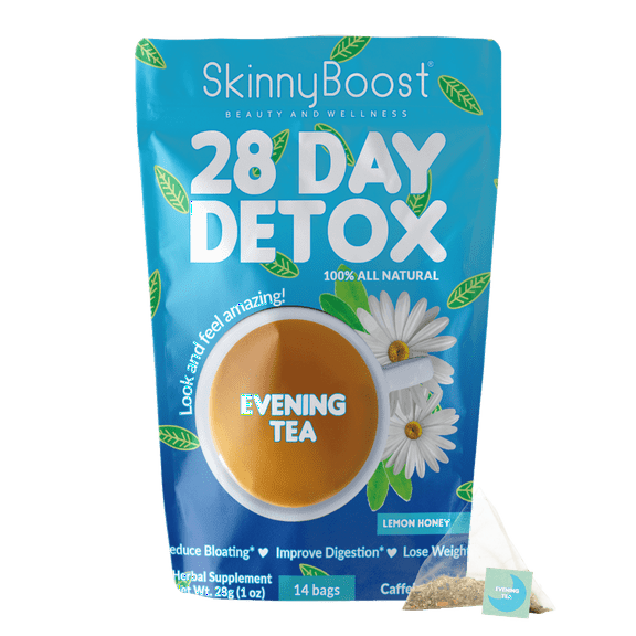 Skinny Boost Evening Detox Tea-14 Tea Bags Total, Supports Detox and Cleanse, Reduce Bloating, 100% All Natural, Vegan, Non GMO