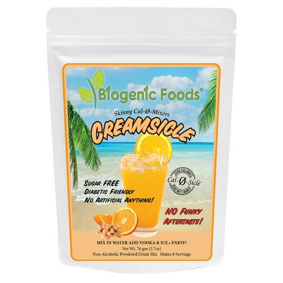 Skinny Cal-0-Sicle Zero Calorie All Natural Creamsicle Cocktail Mix Powder