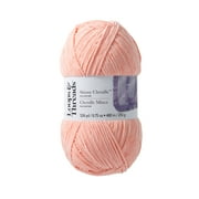 Skinny Chenille Yarn by Loops & Threads - Yarn for Knitting - Crochet - Weaving - and Arts & Crafts - Pink - Polyester - 8.75 oz