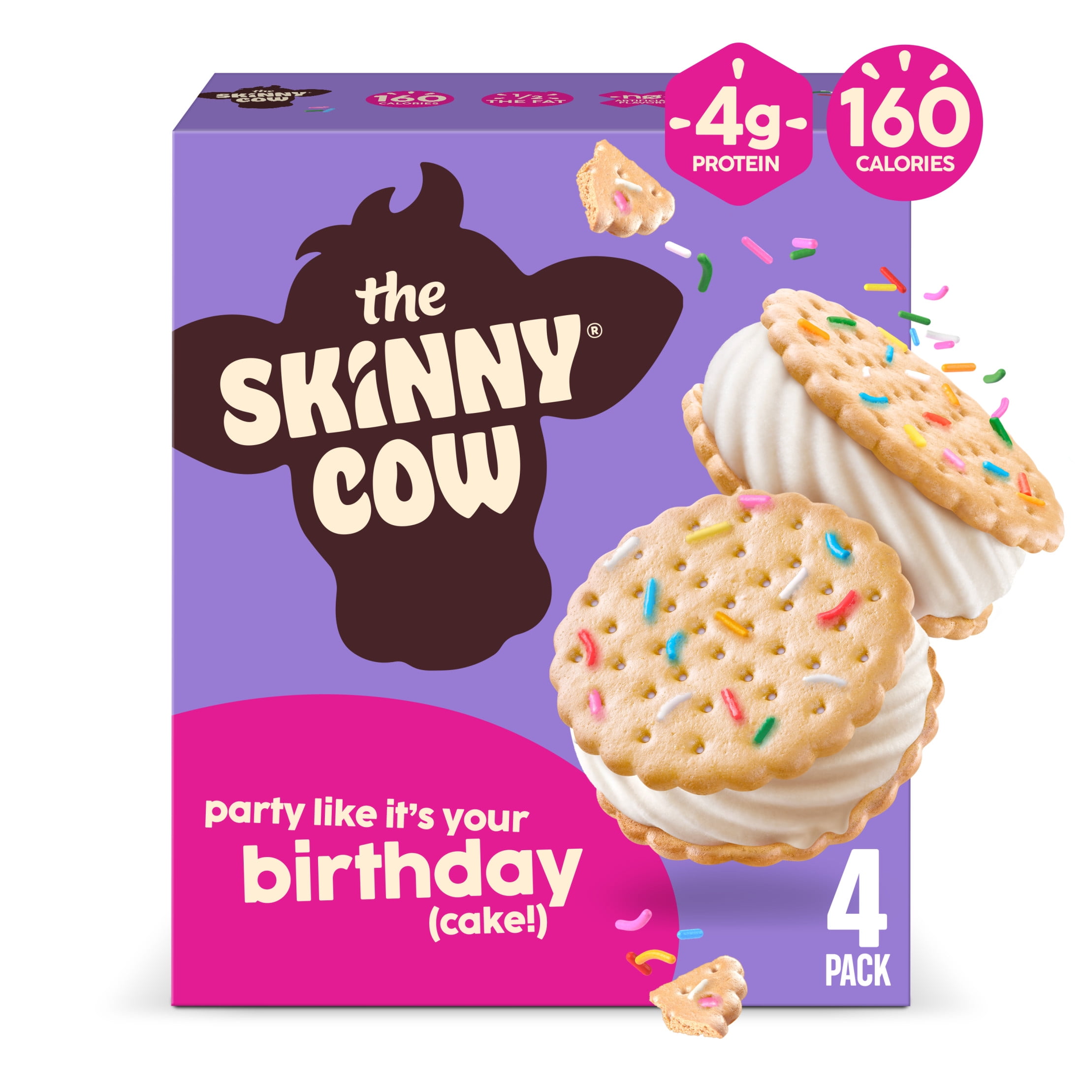 Skinny Cow Birthday Cake Light Ice Cream Sandwiches, 4 Count