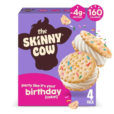 Skinny Cow Birthday Cake Light Ice Cream Sandwiches, 4 Count