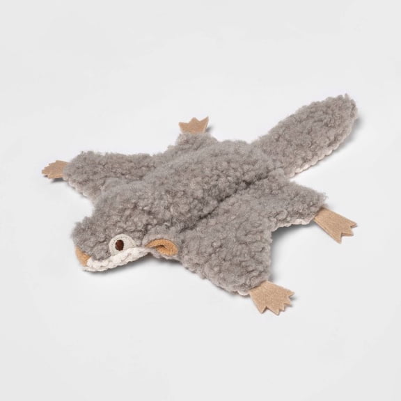 Skinny Crinkle Flying Squirrel Dog Toy, Medium Breed Plush Interactive Pet Toy, Lightweight Fetch and Cuddle Toy for Dogs, Fun Squeaky Enrichment Play