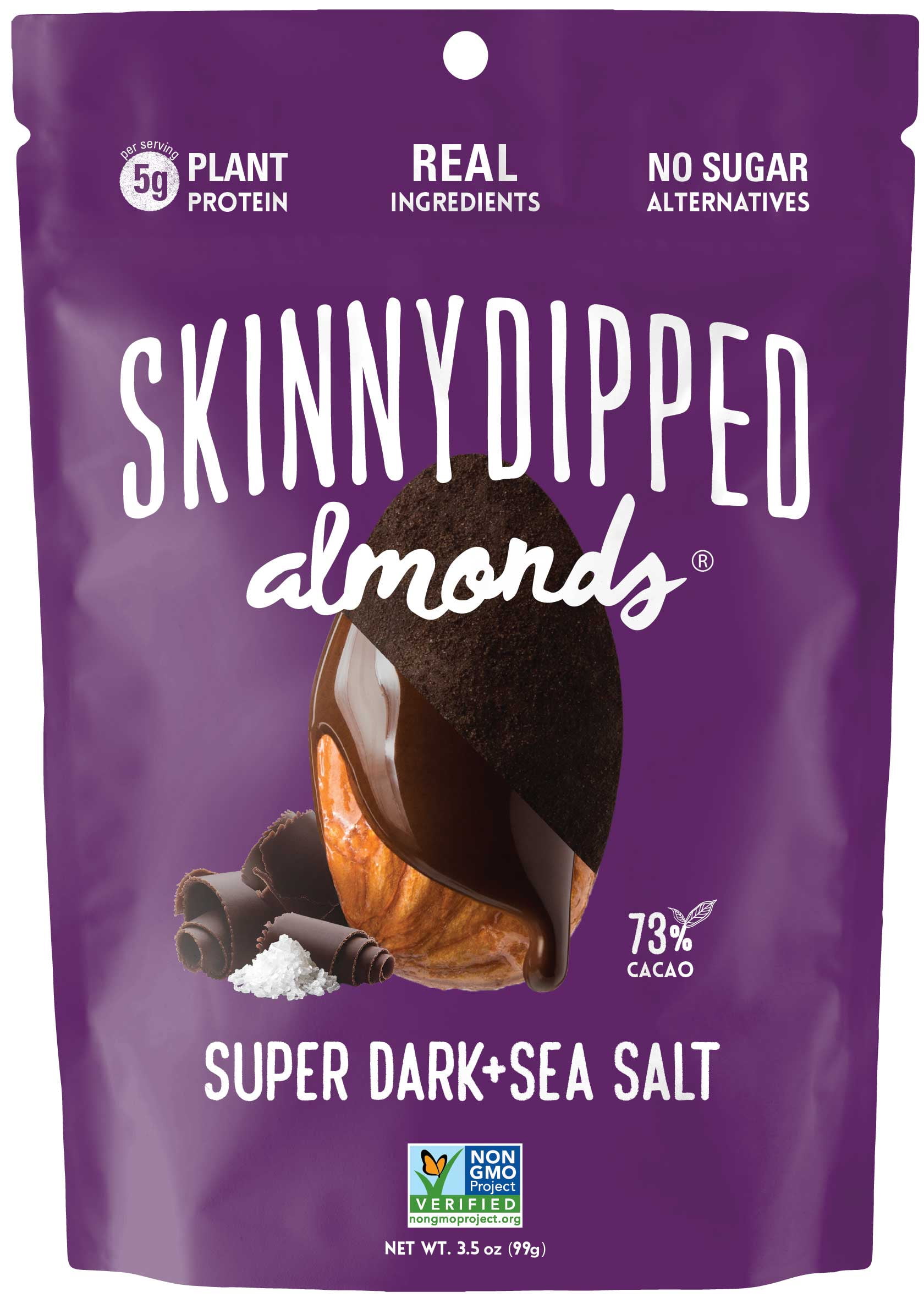 Skinny Dipped Almonds Super Dark Chocolate Plus Sea Salt Dipped Almonds, 3.5 Ounce -- 10 per case.