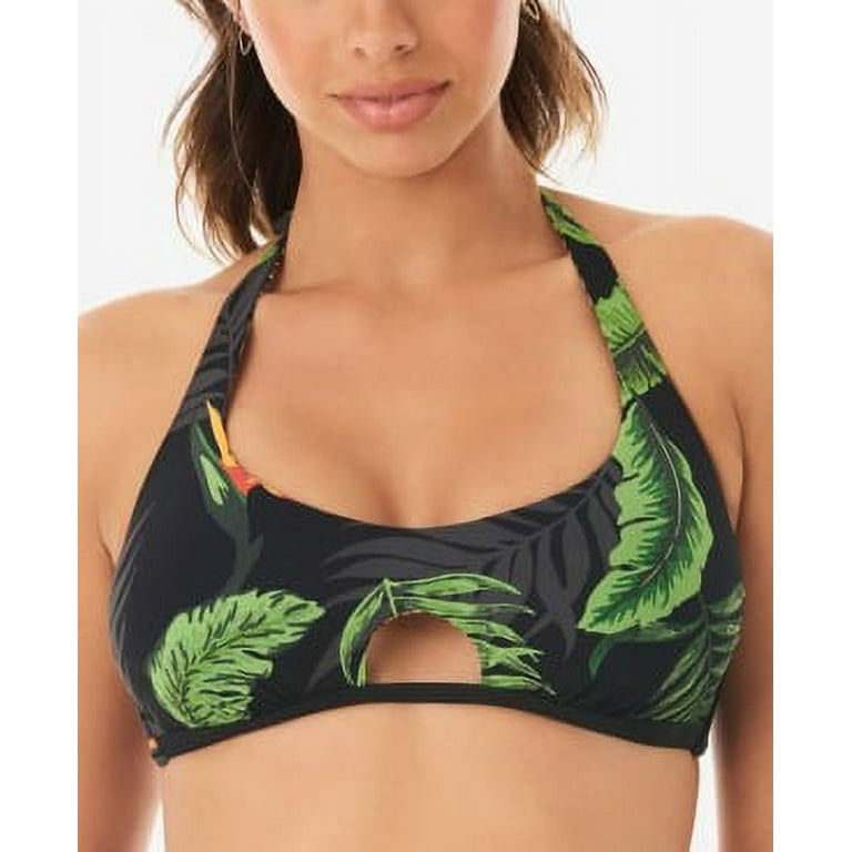 Green Foliage Keyhole Bikini Top