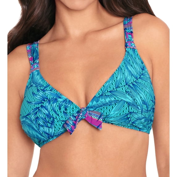 Women's Skinny Dippers 6540319 Mojito Soomi Tie Front Bralette Swim Top (Malibu M)
