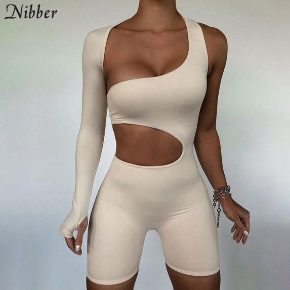 Skinny Fitness Shorts Jumpsuit