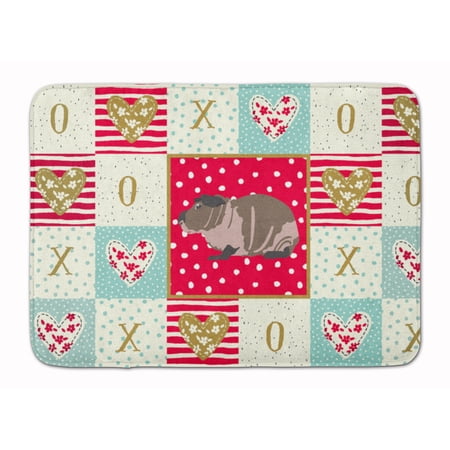 Skinny Guinea Pig Love Machine Washable Memory Foam Mat Red