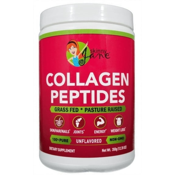 Skinny Jane Collagen Peptides Powder Type 1 and 3, Great for  Hair, Skin, Nails - Joint Support Unflavored -  35 Servings
