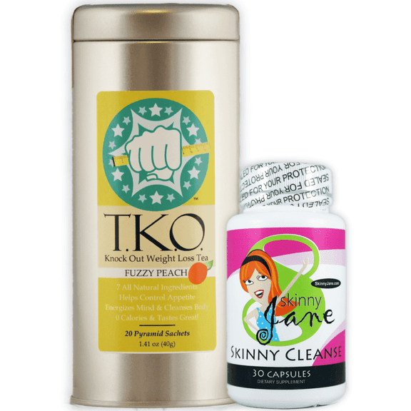 Skinny Jane | Quick Cleanse Kit | All Natural Detox Tea and Cleanse Supplement | Supports Healthy Digestion - Peach