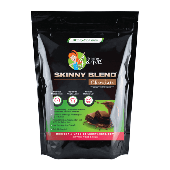 Skinny Jane Skinny Blend | Best Tasting Protein Shake | Smoothie Powder | Weight Loss | Meal Replacement | Low Carb Protein Shake | Diet Supplement | Appetite Control | 30 Shakes (Chocolate)