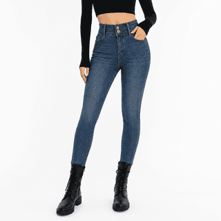 Skinny Jeans for Women High Waist Stretchy Classic High Rise Slimming Jeggings Denim Trousers Pants-L
