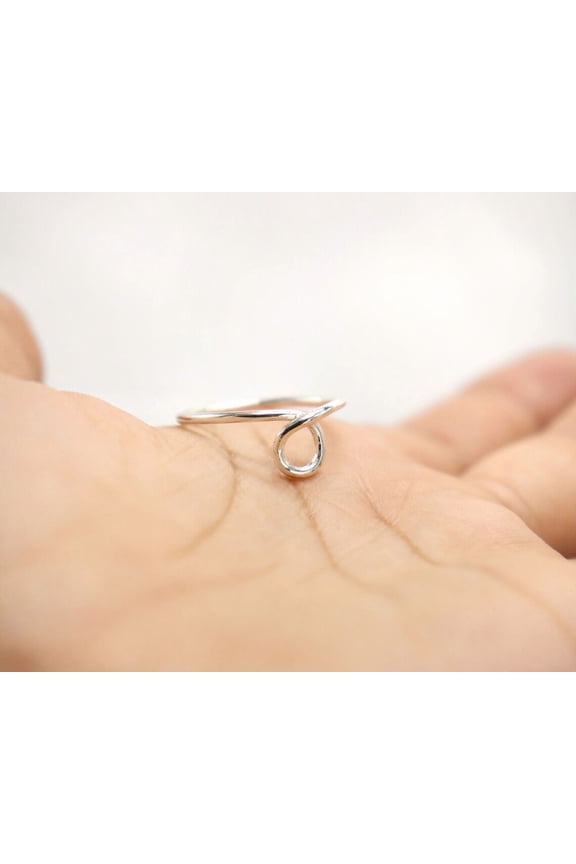 Skinny Looped ring, stackable ring, thin band, minimal jewelry, dainty jewelry, loop ring, swirl ring, Christmas, delicate ring, handmade